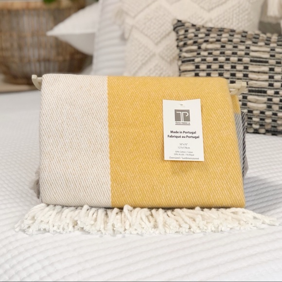 Texteis Penedo Fine Linen Bohemian Throw Blanket - Picture 2 of 8